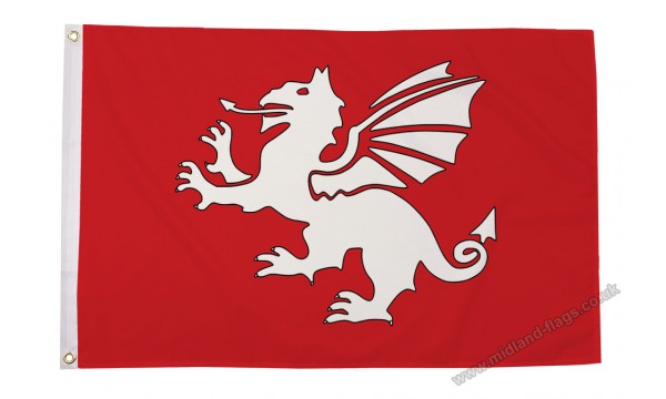 English White Dragon Flag (C)
